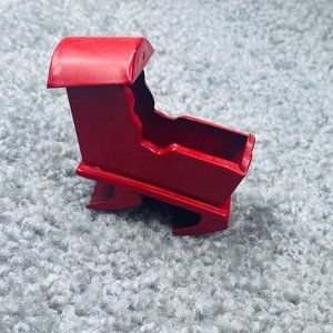 Red Metal Cradle Bed Miniature Collectible Doll House Mini Furniture